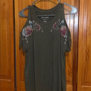 american eagle open shoulder shirt